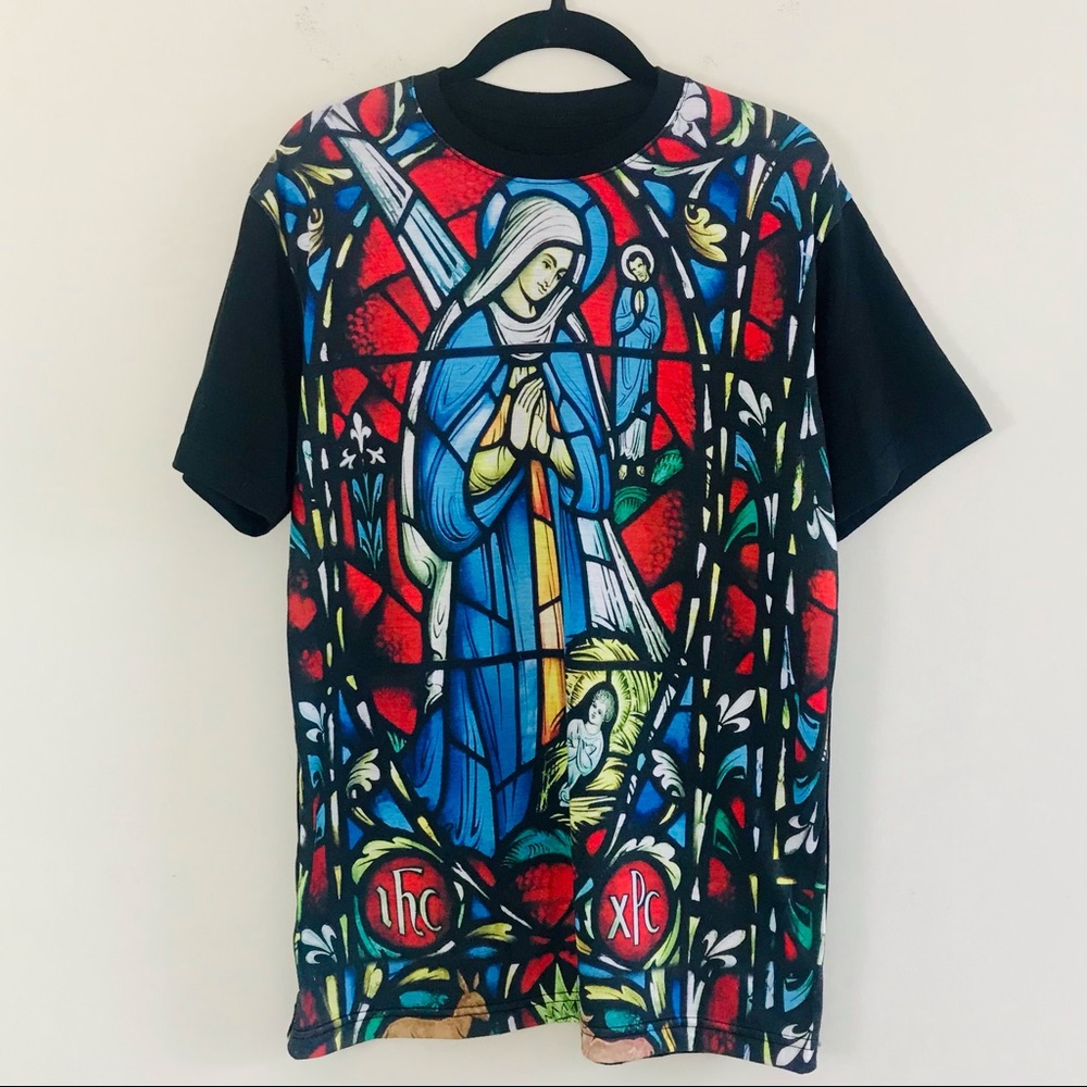 Cooks Collective Vibrant Stained Glass Graphic S/S Tee Shirt MEDIUM.
